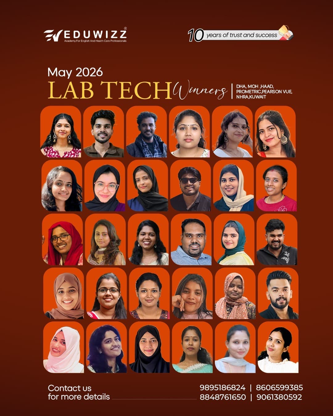 Eduwizz May 2026 Lab Technician exam winners