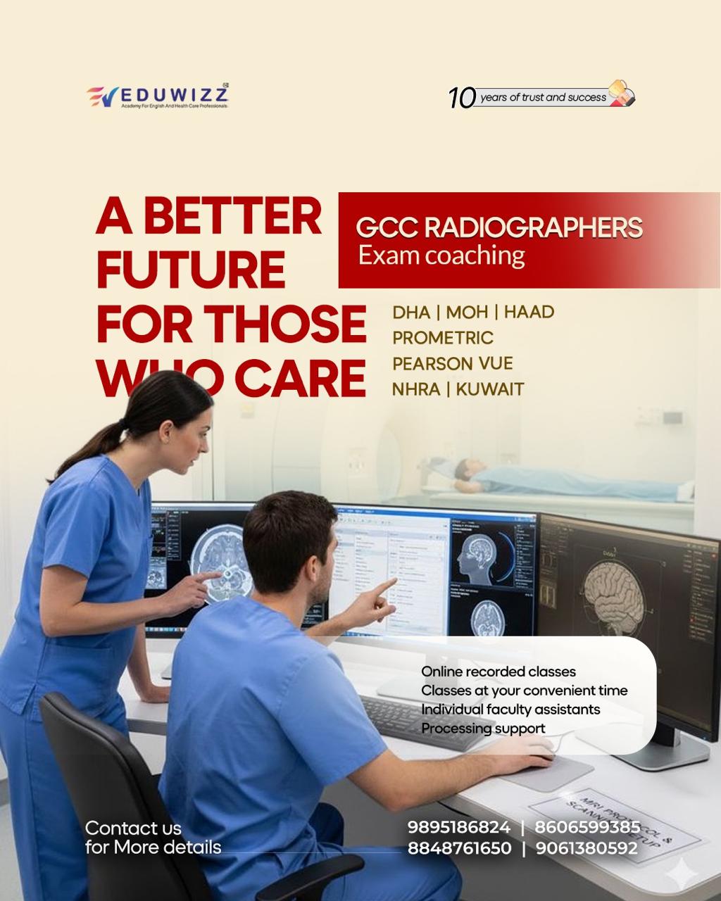 GCC radiographer exam coaching for DHA, MOH, HAAD, Prometric, Pearson VUE, NHRA and Kuwait