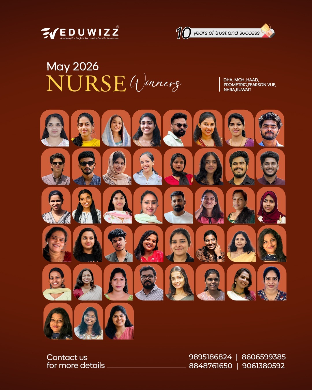 Eduwizz May 2026 Nurse exam winners