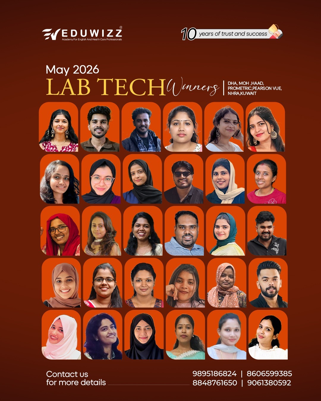 Eduwizz May 2026 Lab Technician exam winners